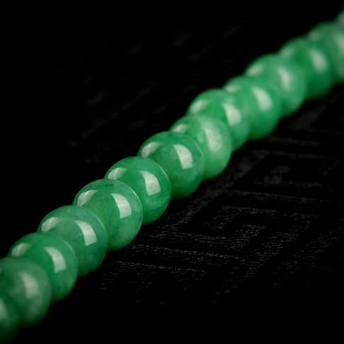 5.5mm糯种翠绿翡翠项链-翡翠-细糯种-A15B817D15025